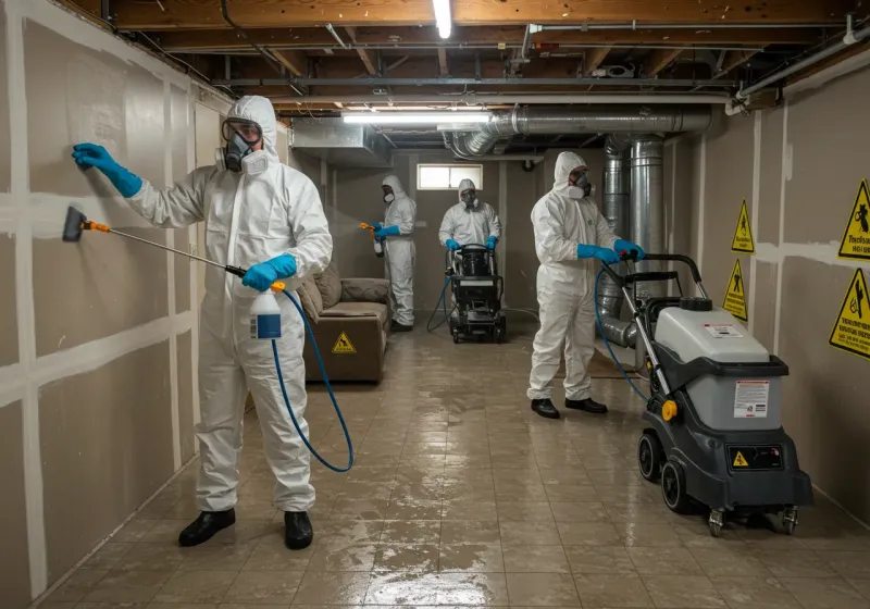 Basement Moisture Removal and Structural Drying process in Josephine, TX